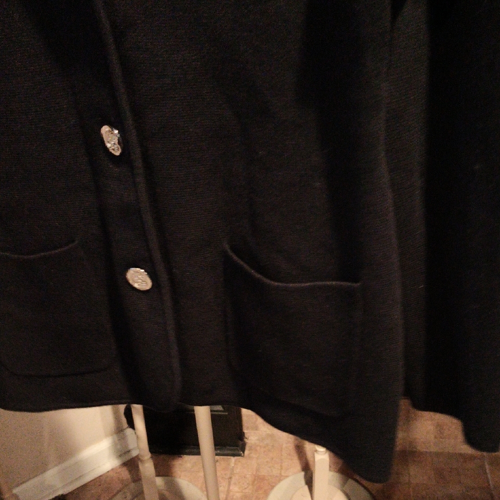 Chaps Elegant Black Buttoned Down Jacket W Pocket… - image 2